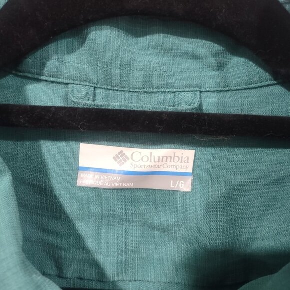 Columbia Men's Ocean Teal Short Sleeve Button Down Size Large - Picture 3 of 6